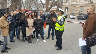 Пътни полицаи участваха в практическо обучение на студенти от Пловдивски университет “Паисий Хилендарски”  ​