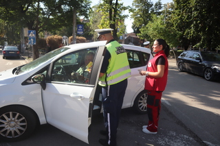 Видински пътни полицаи, журналисти и доброволци от БЧК в подкрепа на Дните на безопасността на пътя