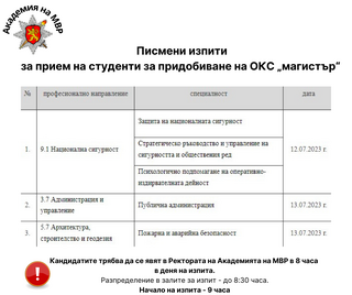На вниманието на кандидат-студентите за ОКС „магистър“