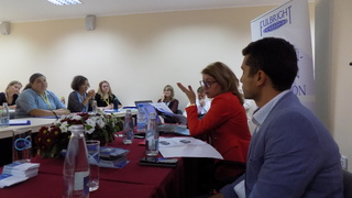 The Deputy Director of the National Police Chief Directorate, Senior Commissioner, PhD Blagorodna Makeva, presented private security measures to future American teachers in Bulgaria