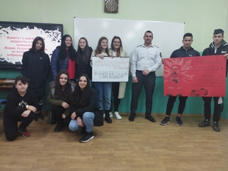 Седмо СУ „Йордан Радичков“ в гр. Монтана благодари на сектор „СОД“ при РДПБЗН Монтана за участието им в проект за превенция на пътно-транспортните произшествия при подрастващи