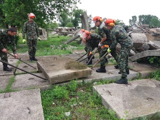 Обучение на формированията на Сухопътни войски  по пожарна безопасност и      защита на населението в град Монтана