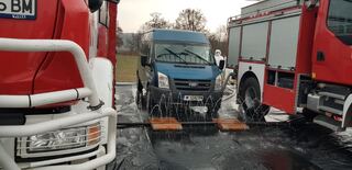 Обединен контролно- пропускателен пункт изградиха в района на село Лехчево пожарникари и спасители от 5 области в рамките на националното пълномащабно учение "Защита 2019 г." 